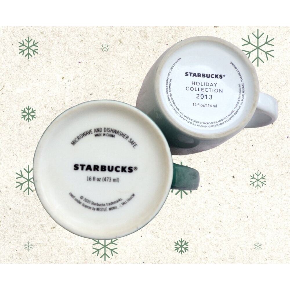 Starbucks Mugs Holiday Collection 2013 & 2020 Microwave Dishwasher Safe - Picture 4 of 4